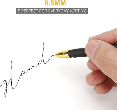 Gel Pens, 0.5mm Black Ink Fine Point Smooth Writing Pens, Pack of 10, Bulk Ink Gel Pen for Office/School Supplies