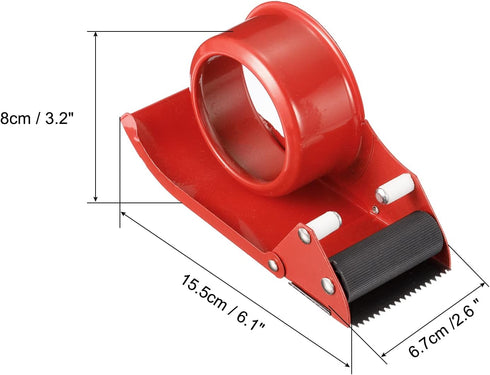PATIKIL 2.5 Inch Packing Tape Dispenser, 2 Pack Industrial Heavy Tapes Cutter Holder Adjustable Box Sealer for Packaging Carton Sealing, Red