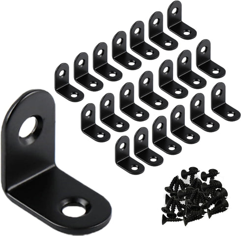 20 Pack 1 Inch Small L Brackets for Wood - Perfect 90