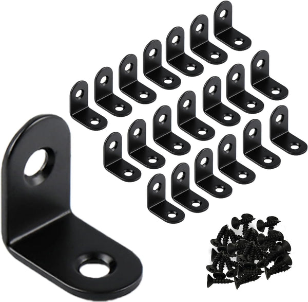 20 Pack 1 Inch Small L Brackets for Wood - Perfect 90