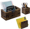 MyGift Magnetic Storage Trays, Rustic Burnt Solid Wood Office Supplies Baskets with Mail Sorter and Pen Holder, 3 Piece