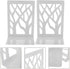 TOYZFRIENDY 2pcs White Tree Shadow Bookends for Desk Bookshelf, Metal Reading Stand with Decorative Holder, Book