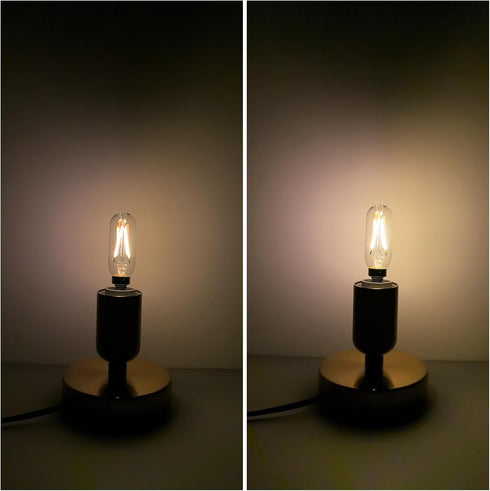 T6/T25 Bulb, E12 Dimmable, 25W (2W), 2700K 200LM, 6 Pack LED Edison Candelabra Base, Equivalent Warm White, Clear Glass
