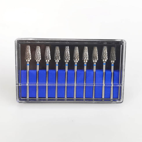 Airgoesin 10pcs HP Cutting Burs Drill Polisher, Tungsten Carbide, 2.35mm Shaft for Plaster Alloy Acrylic Cleaning