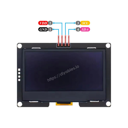 2.4 Inch SSD1309 128x64 ESP32 ESP8266, I2C 4 OLED Display Module for Arduino Serial Pin Interface, White, Presoldered
