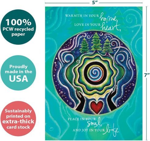 Tree-Free Greetings Holiday Note Cards and Envelopes, Winter Card Set, 5 x 7 Inch, 10 Cards