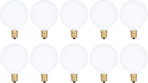 Simba Lighting Small Globe G16.5 Round Bulb 40W E12 Candelabra Base (10