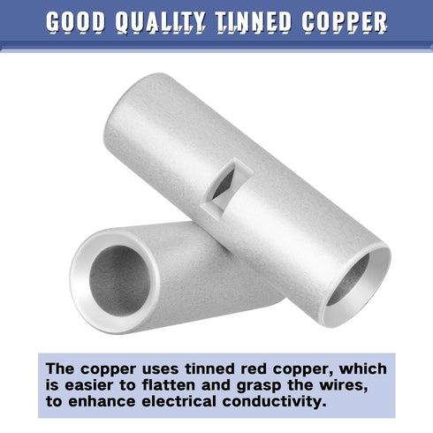 460PCS Non Insulated Butt Connectors Kit, Sopoby Butt Splice Connectors, 24-8 Gauge Uninsulated Wire Connectors