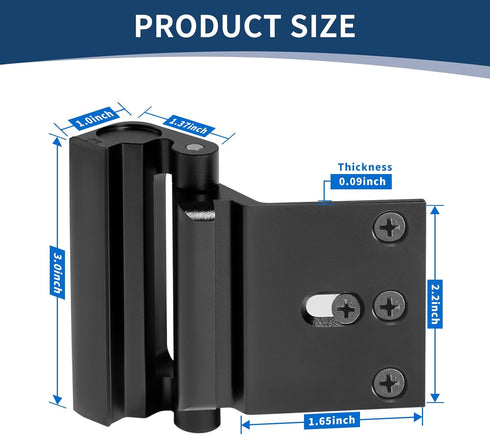 3Pcs 800lbs Door Reinforcement Lock, Door Locks for Kids Safety, Door Safety Locks from Inside, Withstand Force-Enhance