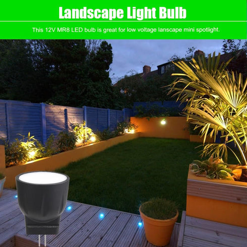 MR8 LED Bulbs 12V, GU4.0 Base Spotlights 10W 20W Halogen Replacement, Warm White 2700K for Outdoor Landscape Lighting