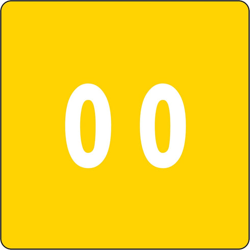 Smead DCC Color-Coded Numeric Label, 0, Yellow, 250 Labels per Roll (67420)