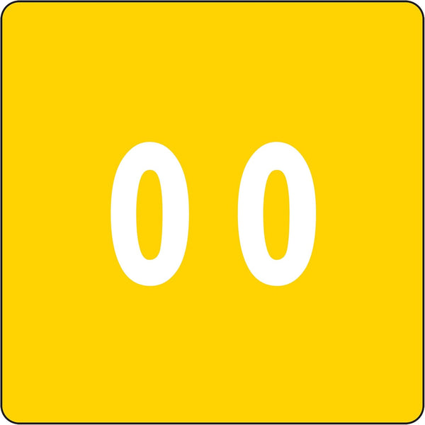Smead DCC Color-Coded Numeric Label, 0, Yellow, 250 Labels per Roll (67420)