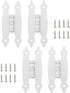 Rierdge 4 Pcs White Flush H-Hinges, Antique H-Shape Hinges for Cabinet Shutter Cupboard