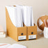 Juvale 8-Pack Kraft Paper Material Cardboard Magazine File Holder Boxes with Labels - Desk Organizer for Documents Storage