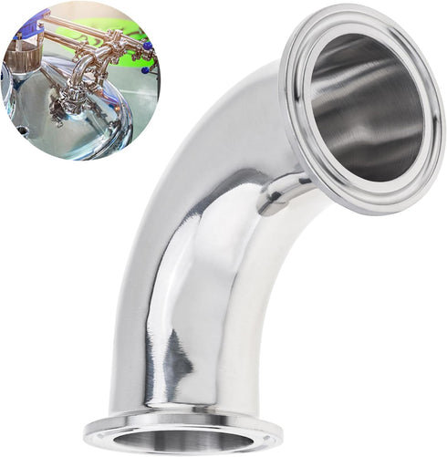 CLAHJQX 2 Pack 1.5 inch SS304 Elbow 90 Set Elbow, 1-1/2 inch Tube OD Sanitary Ferrule Degree Pipe Fitting