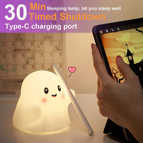 13 3 1) Ghost Night Light for Kids,Halloween Night Light with Interactive Sound Effects ,Cute Silicone Light