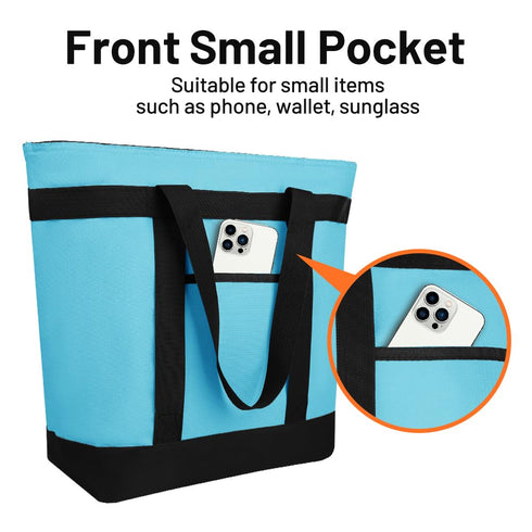 CIVJET Commercial Insulated Reusable Tote Bag for Grocery Shopping for Women/Men, Pizza/Food Delivery Bag to Keep Food