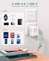 Addtam US to Japan Plug Adapter, 2 Prong to 3 Prong with 3 AC Outlets, 3 USB Ports for Travel Power Plug
