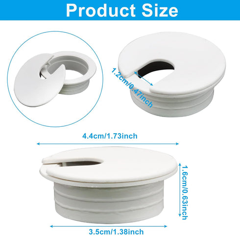SOVNSG 5 Grommet, 1-3/8" Pcs Desk Plastic Cable Hole Cover, Wire Cord Organizer, Computer Table Cord Management