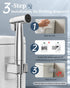 Pressure,47in PWERAN Handheld Bidet Sprayer for Toilet with Water Filter, Stainless Jet Spray for Toilet