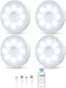 Motion Sensor Puck Light with Remote, Wireless Dimmable Under Cabinet Lights, Rechargeable