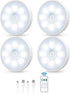 Motion Sensor Puck Light with Remote, Wireless Dimmable Under Cabinet Lights, Rechargeable