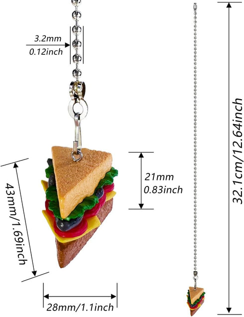 OMYZERO 12 Inch Ceiling Fan Pull Chain - Sandwich Ceiling Fan Pull Chain Extender with Ball Chain Connector,Pull Chains