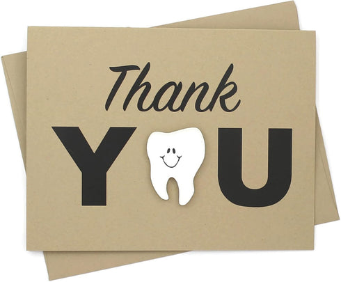 Embellish by Jackie Tooth Thank You Card for Dentists | Handmade Dental Hygienist Greeting Notecard