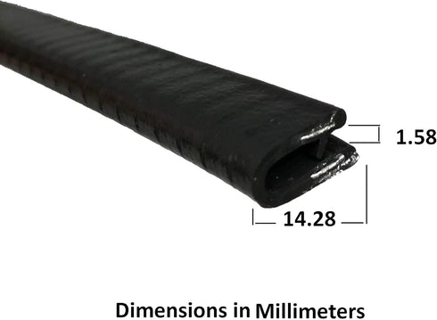 Flexible PVC Plastic Edge Protector, Sharp & Rough Surface Guard, 1/16' Edge, 9/16' Leg Length, Single Gripping Finger