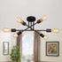 Fixtures,6-Lights MEIXISUE Black Modern Sputnik Chandelier Ceiling Light Industrial Metal Semi Flush Mount Ceiling