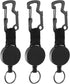 DELSWIN Retractable Key Chain Key-Rings, Heavy Duty Key Holder Belt Clip with Multitool Carabiner, Pack of 3