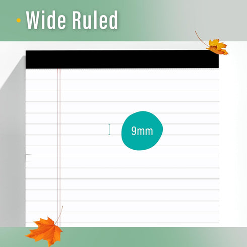 Legal Pads 8.5 x 11 - 2 Pack Writing Pads, Wide Ruled Lined Paper, 30 Sheets Per Legal Pad for School, Office, Home
