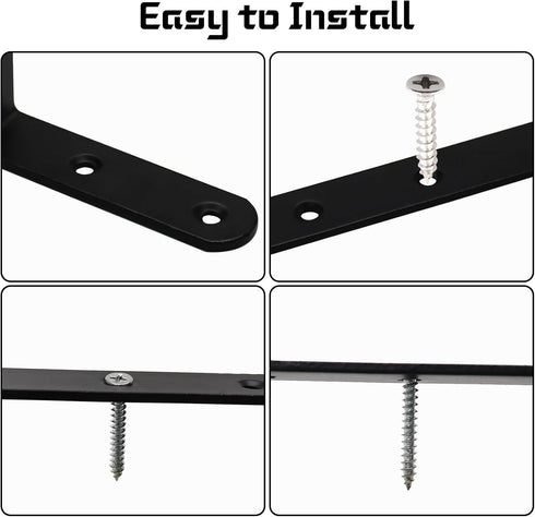 Luomorgo 4 5 3 Inch, Pcs L Brackets for Shelves, Heavy Duty Stainless Steel L Shaped Bracket, Decorative Corner Brace