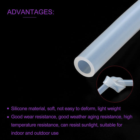 DMiotech 7mm ID 11mm OD 10 Feet Clear Silicone Tube for Water Air Pump
