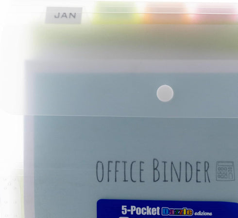BAZIC Expanding File Folder, 5 Pockets with Tab, Letter Size Plastic Pocket Folders for Office Supplies, 1-Pack