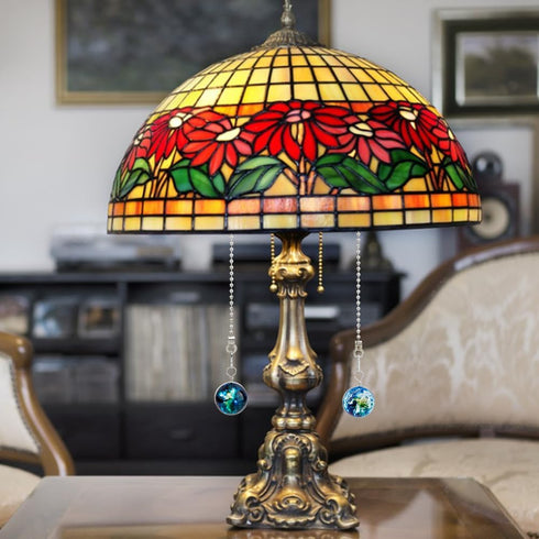4Pcs 4 Ceiling Fan Pull Chain Universe Decorative Lamp Pull Extension Color Glass Fan String Pendant Extender with Ball