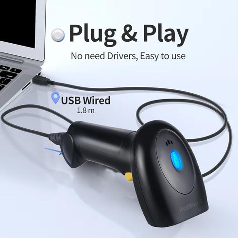 Fangtek 1D Handheld USB Barcode Scanner Wired Bar Code Reader for Supermarket, Convenience Store, Warehouse