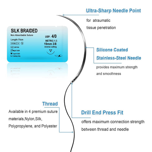 Suture Practice Kit for Medical Students, Silicone Pad for Surgical Stitches Training, Vet Nursing Supplies