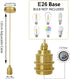 YNDD 3.94ft E26 Bulb Mini Pendant Light Cord Kit, Industrial Retro Gold Pendant Light, Adjustable Woven Hanging Light
