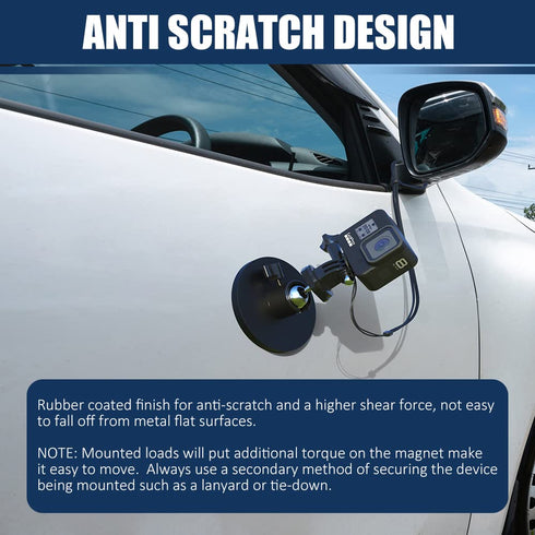 D66 2Pack Rubber Coated Magnets, Neodymium Magnet Base Mount with Rubber Coating Anti Scratch Magnetic Base with Female