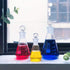 3pcs Glass Erlenmeyer Flask Set, 50ml 150ml 250ml with Stopper, Borosilicate, Narrow Mouth, Printed Graduation