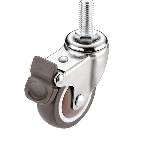 Stem Casters 360 Degree Swivel TPR Wheels - Replacement Industrial Castors for Carts, Furniture, Dolly (1.5 Inch with