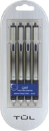 Tul Retractable Gel Pens, 0.5mm Needle Point, Blue, 4/pk