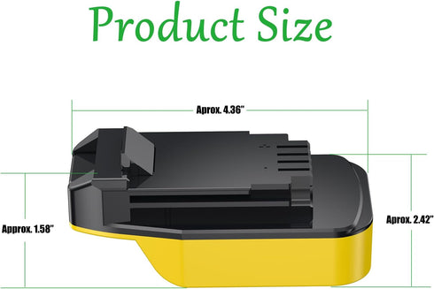 Dual-Tool Battery Adapter Upgraded for Black and Decker 20v MAX (Not 18v) Tools or for Porter Cable 20v MAX (Not 18v) Tools - Compatible with DeWalt 20v MAX Battery Power - 1 Adapter Only