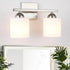 2 E26 Light Brushed Nickel Vanity Lights for Bathroom, Modern Bathroom Light Fixtures Over Mirror, Vanity Light