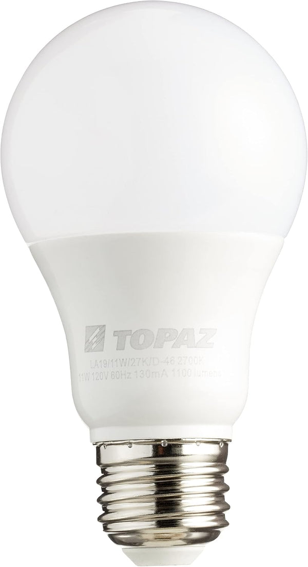 Topaz LED Light Bulb, A19, 9W, 2700K, 90CRI Dimmable
