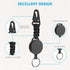 Heavy Duty Retractable Keychain, 2 Pack Badge Holder Reel with Steel Cable and Carabiner Clip, ID Badge Clip Reel
