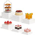 PercyEffie 6PCS Set decor5/6/6.8/7/7.5/8IN Buffet risers Acrylic Cubes for Display Food risers for Buffet Table White