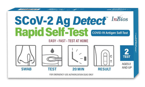 COVID-19 Antigen Rapid Test, 1 Pack, 2 Tests Total, Easy To Use