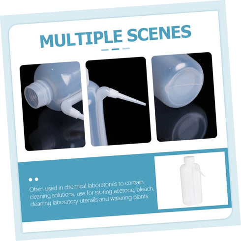 Rinse Bottle 2pcs Side Wash Bottle with Wide Mouth and Dropper Dispensing for Laboratory, Plastic S Bottle for Overall
